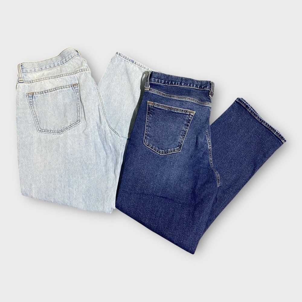 Old Navy Jeans Men 36x29 Lot Of 2 Straight Built-In Flex Light Dark Wash Bundle